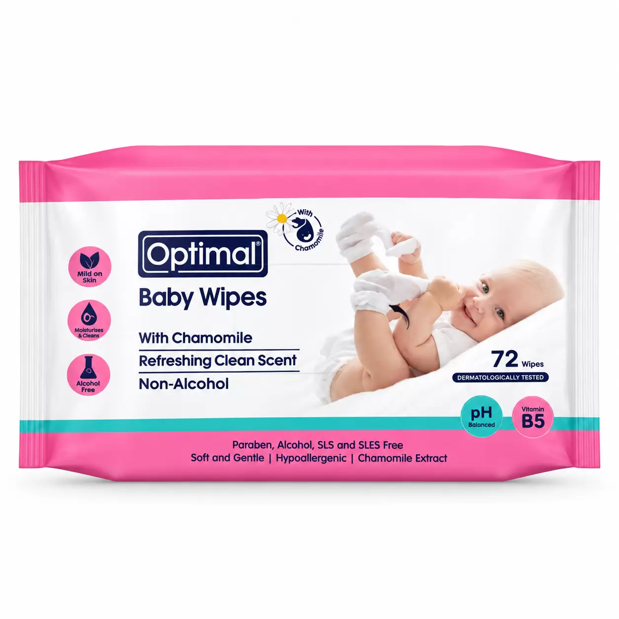 Optimal Baby Wipes With Chamomile – 72 Wipes