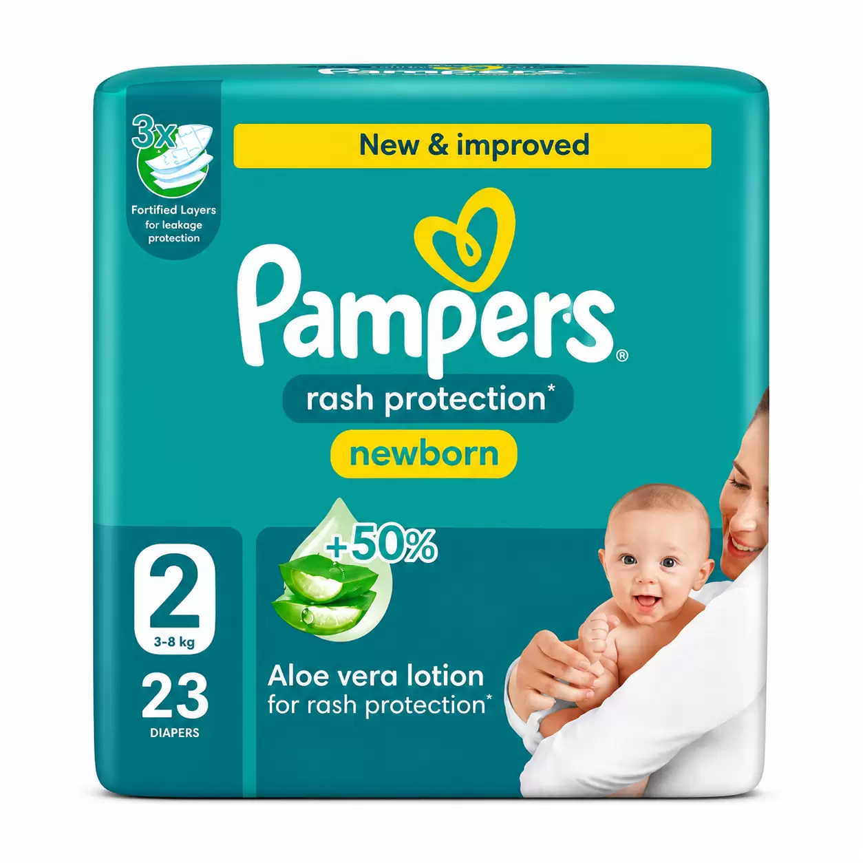 Pampers Rash Protection Newborn Size 2 (3–8kg) – 23 Diapers